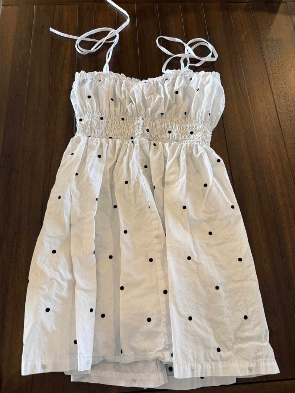 Forever 21 White Mini Dress with Black Polka Dots